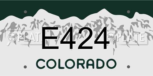 E424 Colorado License Plate