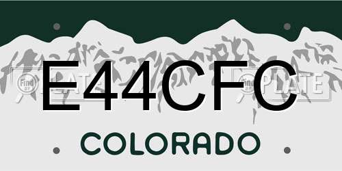 E44CFC Colorado License Plate