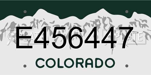 E456447 Colorado License Plate