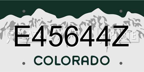 E45644Z Colorado License Plate