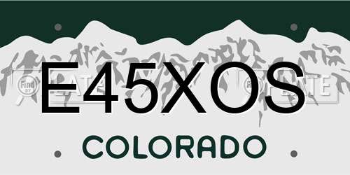 E45XOS Colorado License Plate