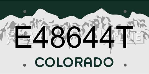 E48644T Colorado License Plate