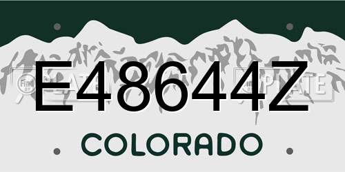 E48644Z Colorado License Plate