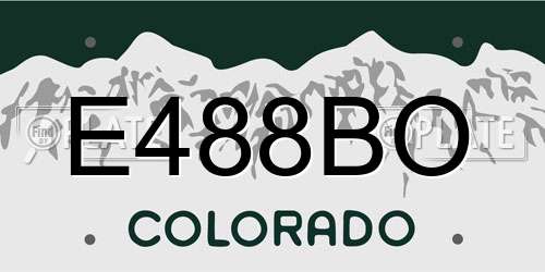E488BO Colorado License Plate