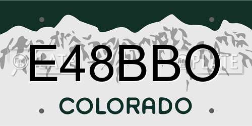 E48BBO Colorado License Plate