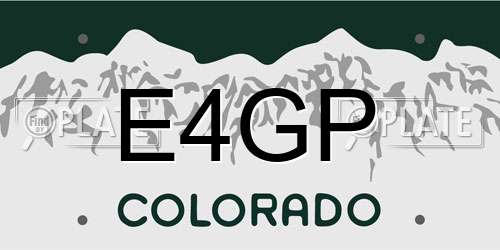 E4GP Colorado License Plate