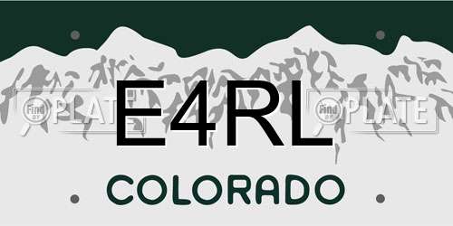E4RL Colorado License Plate