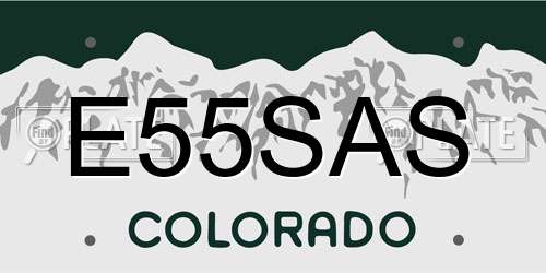 E55SAS Colorado License Plate