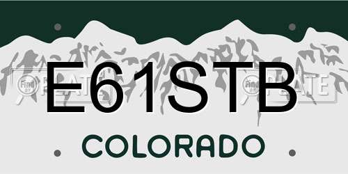 E61STB Colorado License Plate