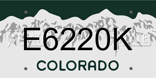 E6220K Colorado License Plate