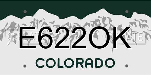 E622OK Colorado License Plate