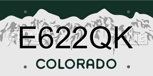 E622QK Colorado License Plate