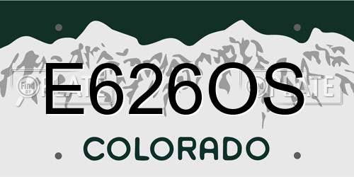 E626OS Colorado License Plate
