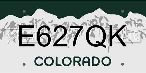 E627QK Colorado License Plate