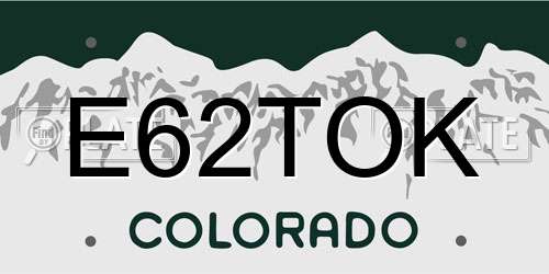 E62TOK Colorado License Plate