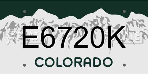 E6720K Colorado License Plate