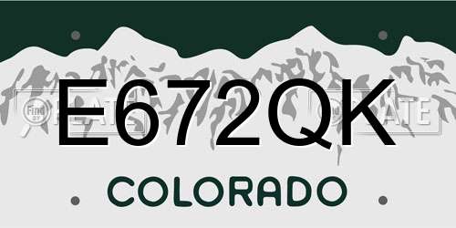 E672QK Colorado License Plate