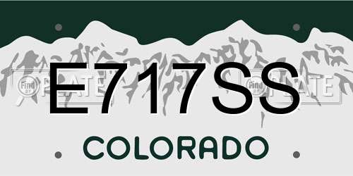 E717SS Colorado License Plate