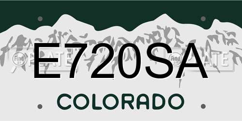 E720SA Colorado License Plate
