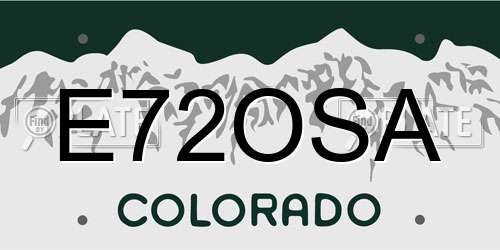 E72OSA Colorado License Plate