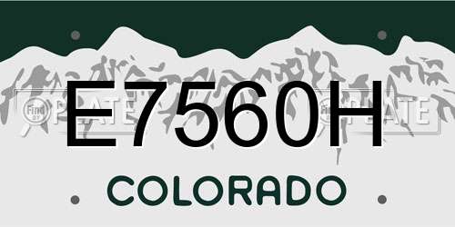E7560H Colorado License Plate