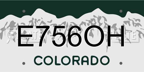 E756OH Colorado License Plate