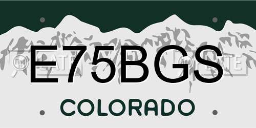 E75BGS Colorado License Plate