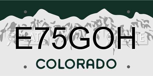 E75GOH Colorado License Plate