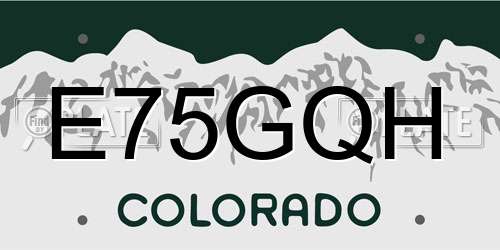 E75GQH Colorado License Plate