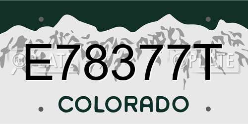 E78377T Colorado License Plate
