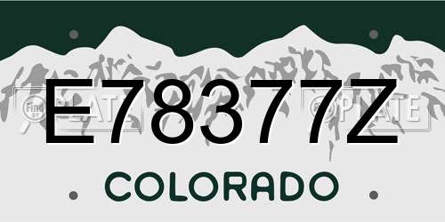E78377Z Colorado License Plate