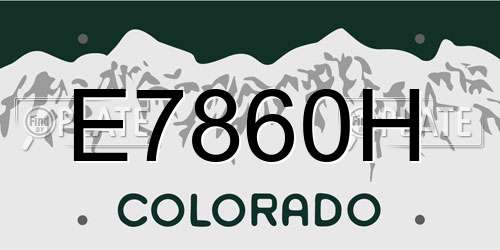 E7860H Colorado License Plate