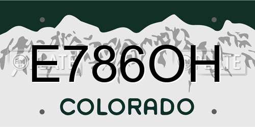 E786OH Colorado License Plate