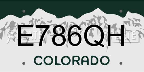 E786QH Colorado License Plate