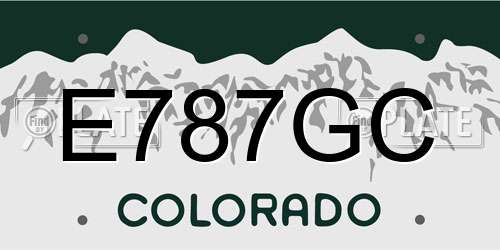 E787GC Colorado License Plate