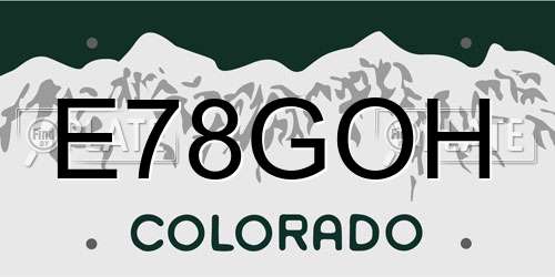 E78GOH Colorado License Plate