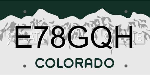 E78GQH Colorado License Plate