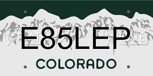 E85LEP Colorado License Plate