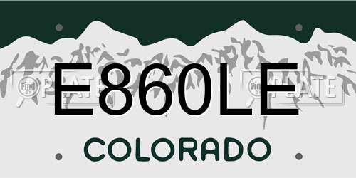 E860LE Colorado License Plate