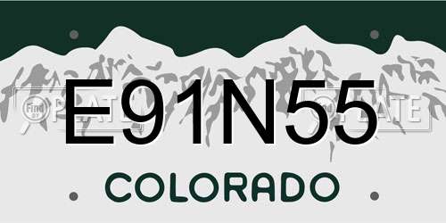 E91N55 license plate in CO state