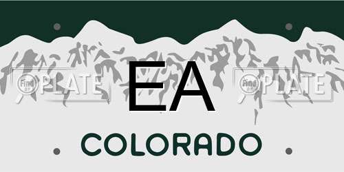 EA Colorado License Plate