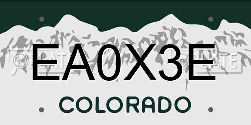 EA0X3E Colorado License Plate