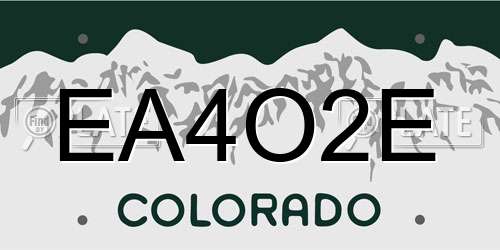 EA4O2E Colorado License Plate