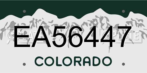 EA56447 Colorado License Plate