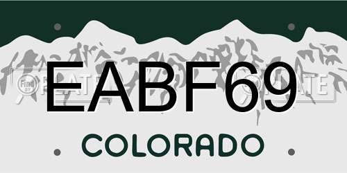 EABF69 Colorado License Plate