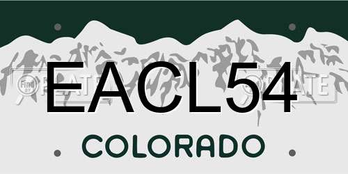EACL54 Colorado License Plate