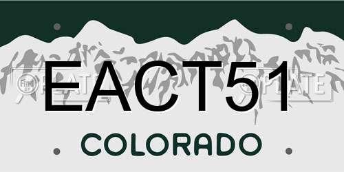 EACT51 Colorado License Plate