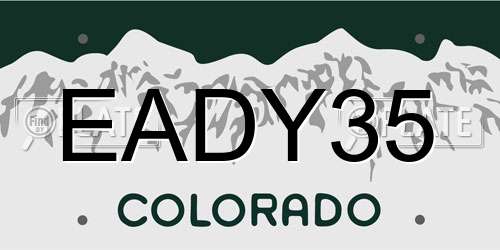 EADY35 Colorado License Plate