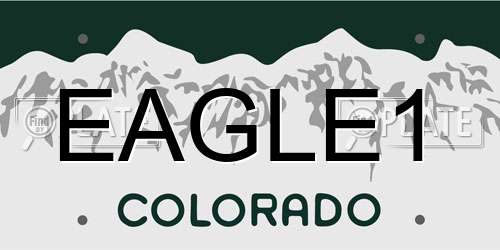 EAGLE1 Colorado License Plate