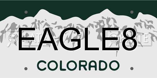 EAGLE8 Colorado License Plate
